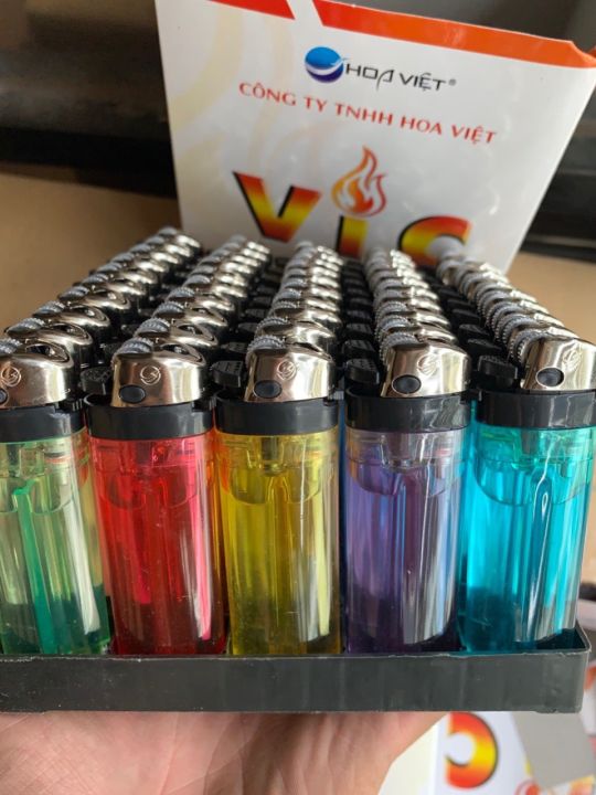 Hộp Quẹt Đá ViC Hoa Việt - Nhựa Trong Màu- Hàng Chính Hãng | Lazada.vn