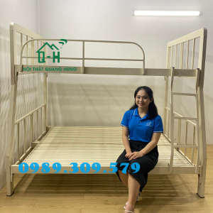 GIƯỜNG TẦNG SẮT HỘP VUÔNG 4X8 CAO CẤP GIAO NHANH HCM