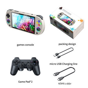 Handheld Console M22PRO Classic Retro Handheld Game Console 4K Wireless Controller HD 5 Inch PSP Rainbow Light Effect Handheld Game Console