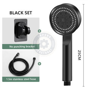 For 4 Pointsshower Hose Universal Spray Bubble Rain Shower Head (Black)Universal Shower Head Water Saving
