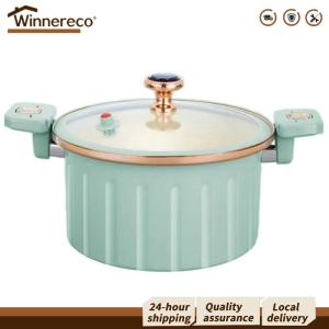 [Winnereco Flagship Mall] 8L Double-Handled Stew Pot Large-Capacity Non-Stick Soup Pots Spill-Proof Enamel Lining Cooker for Simmer Food/Milk/Soup/Pasta Noodle