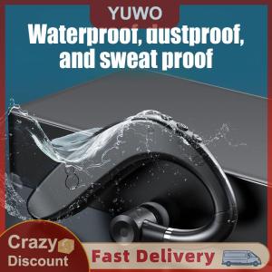 YUWO Wireless Bluetooth 5.0 Ear-Hook Earphones Sports Business Single Ear Headset Handsfree Headphone With Mic For Cell Smartphones