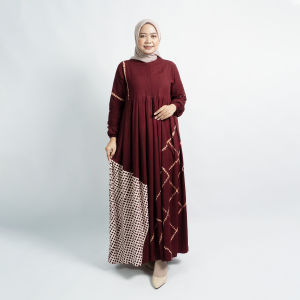 GAMIS BATIK PEKALONGAN MOTIF CLASSY RED BAHAN RAYON PREMIUM TEBAL ADEM / GAMIS RAYON TWILL / GAMIS HITAM / GAMIS LD 120 / GAMIS JUMBO / GAMIS WANITA TERBARU / GAMIS IBU IBU TERBARU / GAMIS LEBARAN