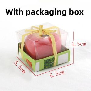 A-G 1PCS Ornament Birthday Candle Red Apple Candle Christmas Gift Christmas Candle Wedding Gifts Fruit Candles Ornament Warm Room Gift At Home Birthday Present  New Years Gift Ornament Christmas Decorations Friendship Gift