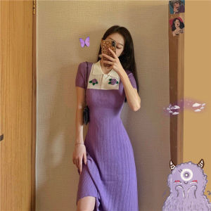 Missliu Fashion Womens Knitting Dress 2025 Summer New Polo Small Fragrance Elegant Texture Knit Long Skirt