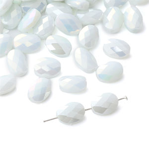 10Pcs 8x11mm Transparent Colorful Faceted Crystal Glass Beads Flat Oval Beads Charms For Jewelry Making DIY Bracelet Necklace Earrings Accessories