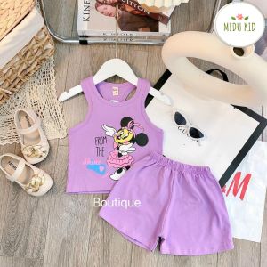 Quần áo trẻ em bé gái nhà MiDu Kid mẫu 3D hoạt hình Disney Minnie bé sơ sinh đến 5 tuổi chất cotton mềm mịn thấm hút mồ hôi