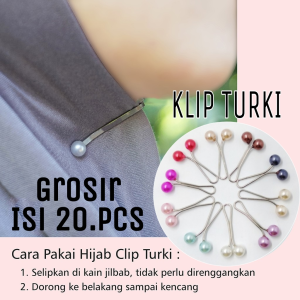 (GROSIR ISI 20.pcs)KLIP TURKI/KLIP HIJAB/PENITI