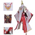 Genshin Impact Yae Miko Cosplay Costume Guuji Yae Fancy Dress Full Set Uniform Outfit Wig Headwear Props Game Suit. 