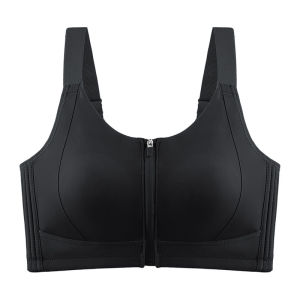 Maniyun Front Zipper Seamless Bra 0.6cm Thin Support Training Yoga Workout Sports Bras for Women