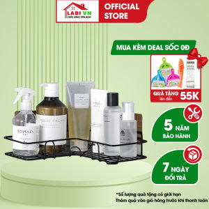 Kệ để đồ phòng tắm LABIVN LB106 kiểu treo góc tường hàng nhập khẩu hợp kim thép Cacbon 5 lớp sơn Line-X không gỉ sét