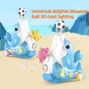 Electric 3D Cool Light Dolphin for Kids Levitation Blow Ball Function Collision Auto Steering Baby boy girl birthday gift