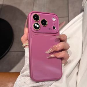Luxury Tempered Glass Glossy Back Case For iPhone 17 16 15 14 13 Pro Max Candy Color Hard Camera Protection Shockproof Cover