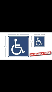 Disabled Wheelchair Symbol Compliant Handicap Access Sign Pack of 10Blue Window Sticker Decal 3/4