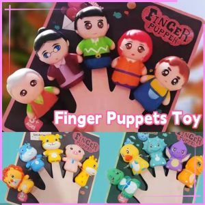 Finger Puppets Hand Puppets Educational Toys 5pcs Family Themed Silicone Material Role Play Toddler Preschool Bedtime Story Props Sulit Matibay
