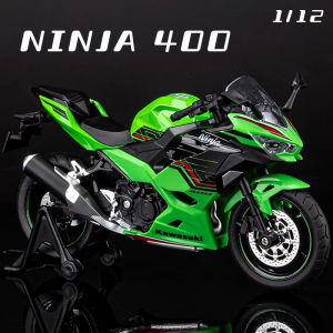 1:12 Scale Kawasaki Ninja 400 Alloy Motorcycle Model Diecast Car Sound Light Car Lovers Collection Kids Birthday Gift Metal Boys Toys