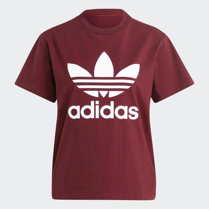 adidas Lifestyle Adicolor Classics Trefoil Tee Women Burgundy IB7422 Lazada Singapore