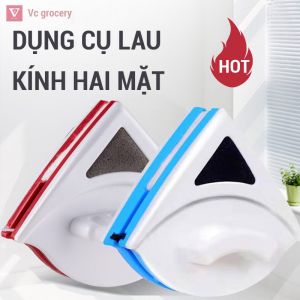 [Voucher & Dịch vụ] Dụng cụ lau kính 2 mặt nam châm lau cửa kính cao tầng sạch tiện dụng lau kính nam châm