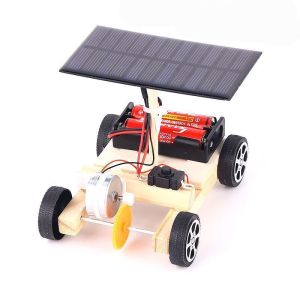 Mainan Puzzle Rakitan Mobil Kayu Tenaga Surya DIY Mobil Kayu Tenaga Surya Untuk Edukasi