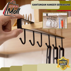 BISA COD | GANTUNGAN SELIP 6 HOOK CANTOLAN GANTUNG SUCTION HANGER LEMARI KABINET DAPUR