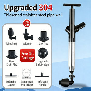 Toilet Drain Plunger High Pressure Air Pump Heavy Duty Clog Remover Home Bathroom Sink Floor Drain