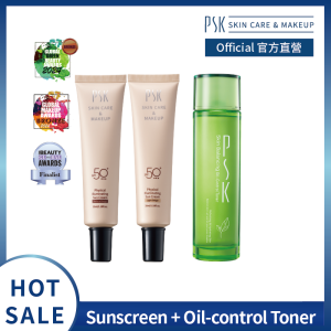 PSK Skincare & Makeup| Physical Sun cream SPF50++ 35ml + Skin Balancing Oil Control Toner 150ml