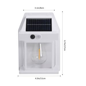 Solar Wall Light Outdoor Sconce Motion Sensor Lamp Waterproof Exterior Lighting Fixtures for House Patio Porch Garage