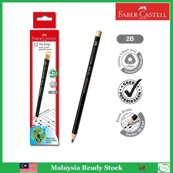 Faber-Castell Tri-Grip 2B Pencil 12pcs | Lazada