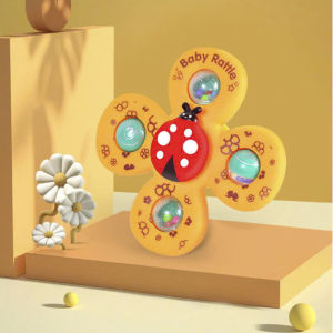 Đồ chơi con quay Spinner - Túi 3 món con quay hình côn trùng Baby Rattle hít tường xúc xắc lục lạc xoay cho bé