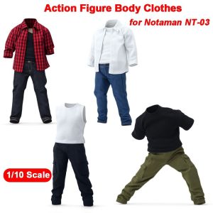CANICECA 1/10 Scale Doll Clothes Vest Shirt Doll Clothing Set Doll Accessories Jeans Action Figure Body Clothes for Notaman NT-03 Strong Soldier