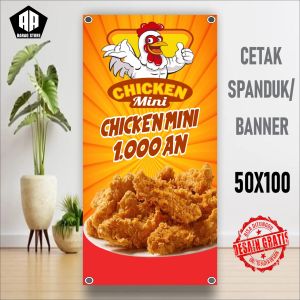 Cetak Banner Cetak Spanduk CHIKEN MINI BISA REQUEST