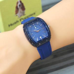 BISA COD! Premium Jam Tangan Wanita Hush Puppies Persegi Rubber Tanggal Aktif Free Box & Baterai