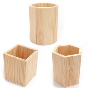 NCUMBE Multifunctional Fashion Office Stationery Office Organizer Pencil Container Pencil Holders Wooden Storage Box Pen Holder