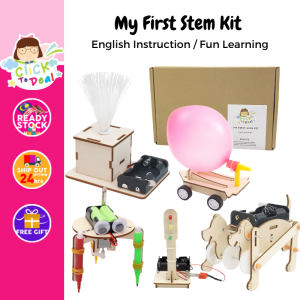 Stem Wooden Kit Science Education Set Stem Wooden building kit Robot Dog Magnetic Car Recoil Car