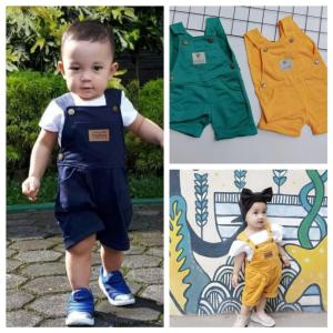 SETELAN JUMPER ANAK/SETELAN OVERAL CELANA PENDEK ANAK USIA 6BULAN-5TAHUN