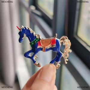 [COD] WEICHENG Vintage Court Style Enamel Galloping War Horse Brooches Pins For Women Clothing Accessories Men Fashion Suit Lapel Corsage