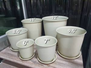 ส่งเร็ว กระถางญี่ปุ่น ทรงสูง ขนาด 9.5นิ้ว 10นิ้ว 12นิ้ว วัสดุเป็นพลาสติกหนาเนื้อดี