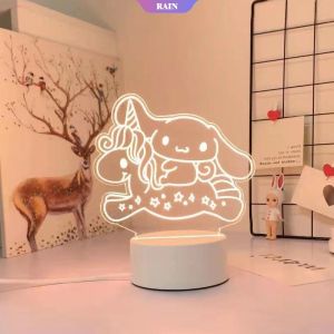 Sanrio Cinnamoroll Melody Kuromi 3D LED Night Lights Acrylic Stereo Table Lamp Cute Gift Birthday Gift Bedroom Decor Ornament Home Decoration Accessories