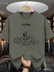 MenS Short-Sleeved Shirt With Letter Print - Comfortable Round-Neck Shirt Breathable Suitable For Wearing In The Summer.Machine Washable And Dryable.Can Be Worn For Both Casual And Comfortable Outfits