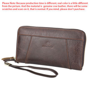 Royal Bagger Vintage Long Wallet for Men Genuine Leather Portable Wristlet Clutch Bags Business Multifunction Mens Purse 1745