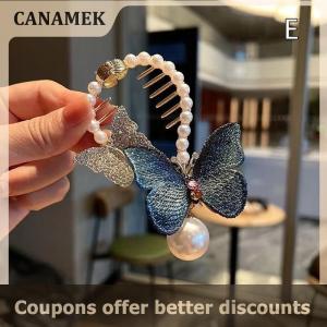 【 CANAMEK 】 Braided Bow Hair Clips Butterfly Hairpin Ponytail Buckle Hair Pin Claw Korean Accessories