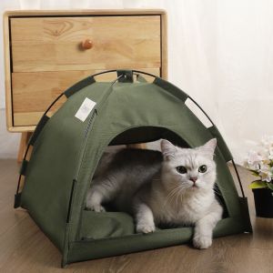OUTOPEN Breathable Portable Pet Tent with Double-sided Mat Foldable Dog House Pet Condos Detachable Feral Cat Shelter Indoor