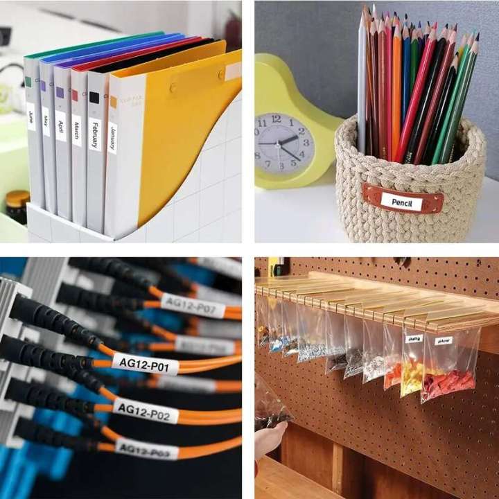 [BEERIS] Tape for P3100 E1000 Pro Ribbon Label Maker Printer Black on ...