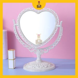 Europe Style Double Sided Mirror Ins Vintage Mirror Beauty Makeup Mirror Rotation Mirror Cermin Nordic Mirror