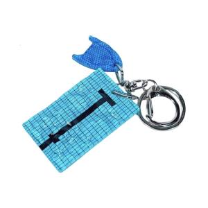 Creative Car Keychain Swimming Pool Keyring Pendant Bag Charm Decorations Wavy Keychain Hanging Ornament