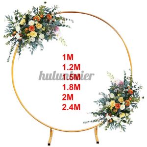 Round Balloon Arch Wedding Stand Flower Rack Circle Arch Gold Backdrop 6 Sizes W60I