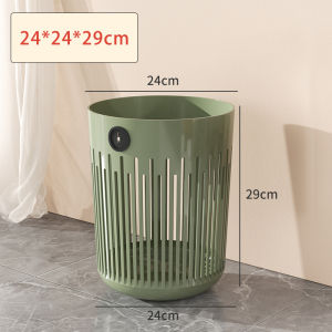 Vision 12L Household Round Trash Can Bathroom Garbage Bin Office Plastic Waste Paper Basket Living Room Kitchen Wastebasket Large Capacity Dormitory Trash Bin