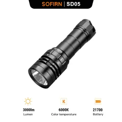 Đèn LED dưới nước SOFIRN SD09L 6800 Lumens - Chống nước IPX8, Có sạc, Dành cho lặn và hoạt động ban đêm | Việt Nam