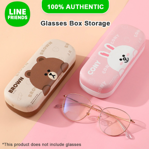 (1PCS)100% Authentic Line Friends Glasses Box Storage Eyewear Case Storage Bag Sunglasses Portable Travel Compression-resistant and Drop-resistant Large Capacity Waterproof Dustproof Anti-shock Anti-fall Durable PVC PU leather LFB113/LFB288/LFB347