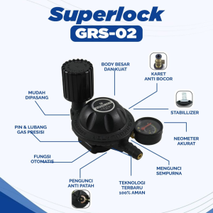 REKOMENDASI !! Gascomp Regulator Gas Meter Superlock GRS-02 Kepala Gas Tekanan Rendah Anti Bocor